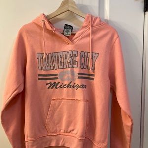 Traverse City Michigan Hoodie small neon beach coral salt creek